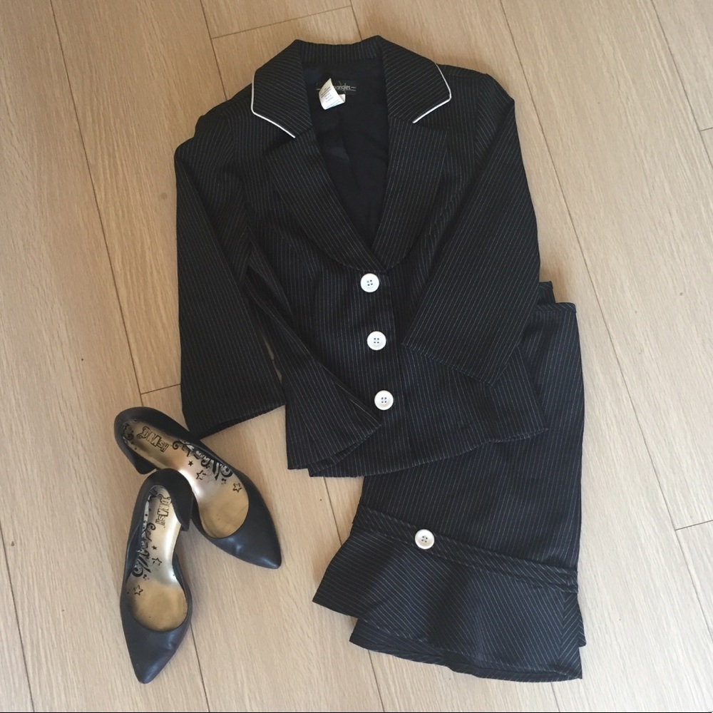 Pinstripe Suit with Matching Skirt